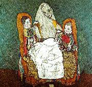 Egon Schiele, kvinna med tva barn